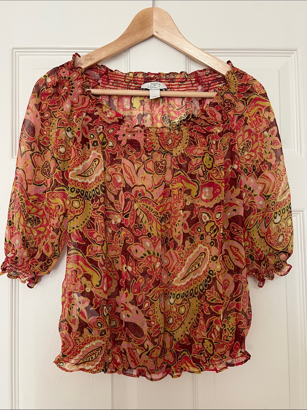 Vintage Ann Taylor LOFT Paisley Sheer Blouse